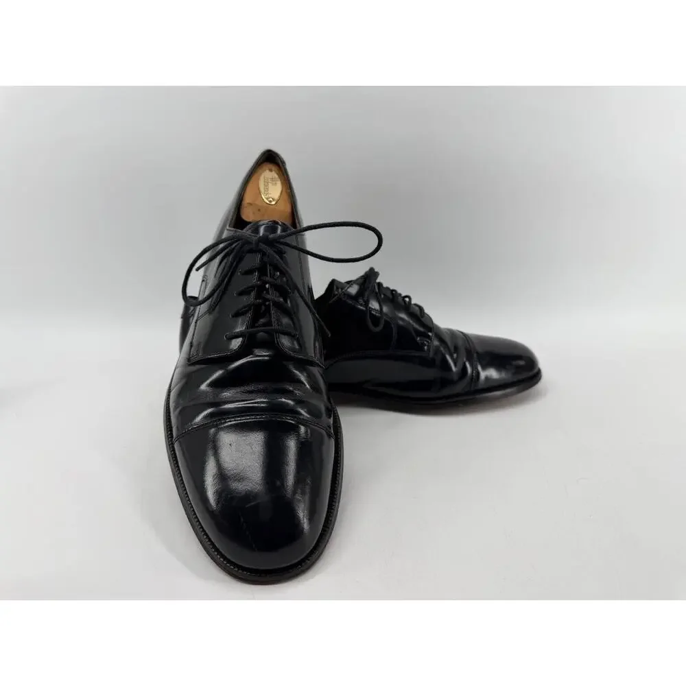 Cole Haan Men's Black Leather Cap Toe Oxford Lace Up Dress Shoes Size 10
